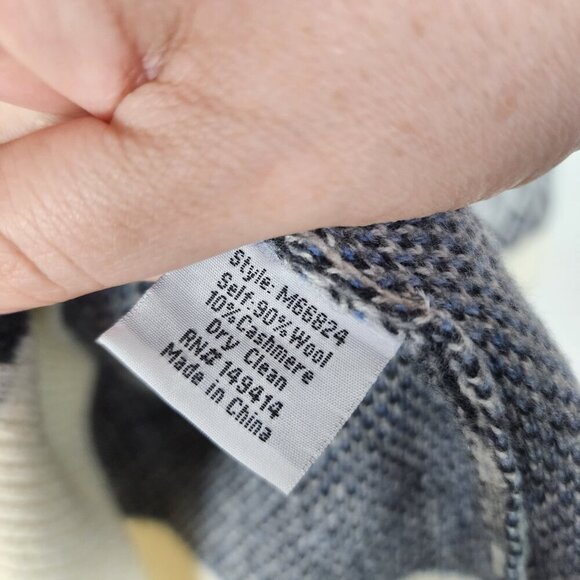 NWT Johnny Was The Fairisle Polo Sweater Wool/Cashmere Ecru Large - Picture 13 of 13